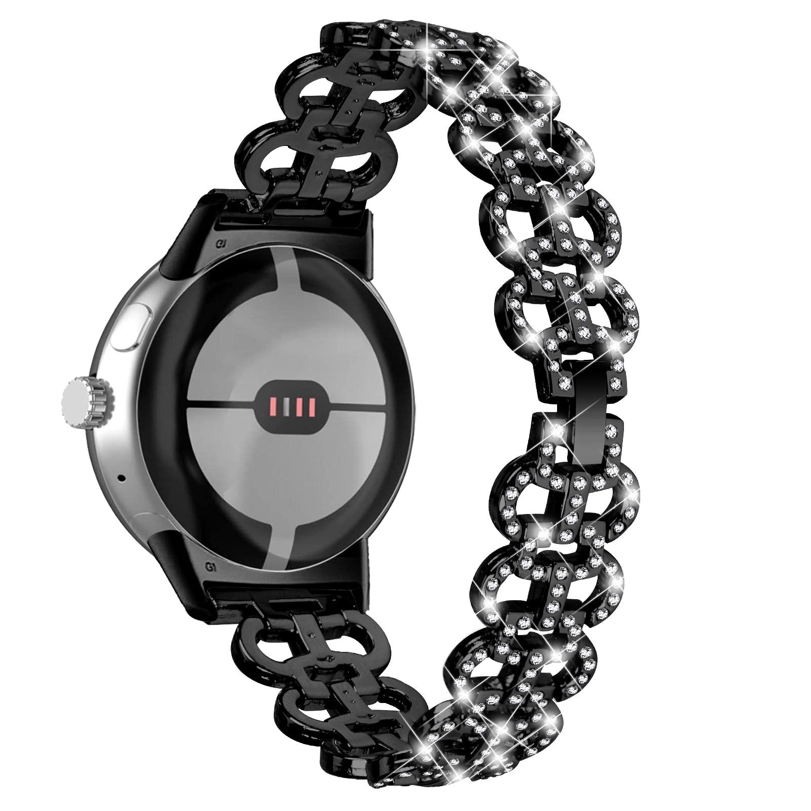 For Google Pixel Watch 2 Pixel Watch Gourd Shape Rhinestones Decor Watch Strap Zinc Alloy Replacement Band For Google Pixel Watch 2 Pixel Watch Gourd Shape Rhinestones Decor Watch Strap Zinc Alloy Replacement Band